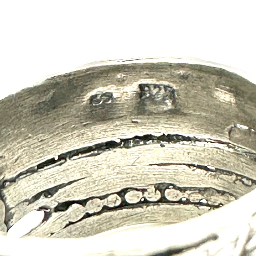 Sterling Silver & Pearl Wide Band Ring size 7 - Picture 6 of 11